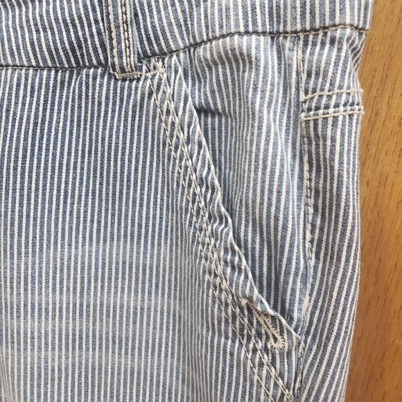 Democracy 4 microstripes subtle unique button slits whiskering faux pocket - Picture 7 of 12